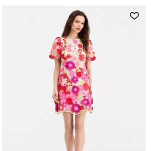 NWT Eliza J Floral 3D Appliqué Embroidered Cocktail Dress 6